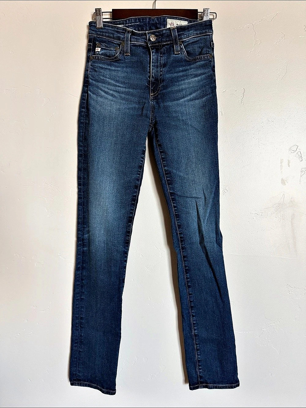 AG Mari Extended High-Rise Slim Straight Denim Jeans Waist 26